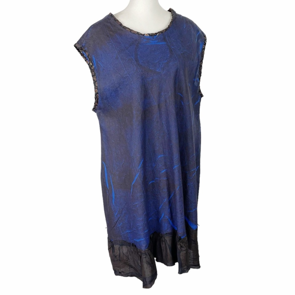 Lagenlook Skifo Linen Sleeveless Sheath Tunic Dress Navy Black Brown